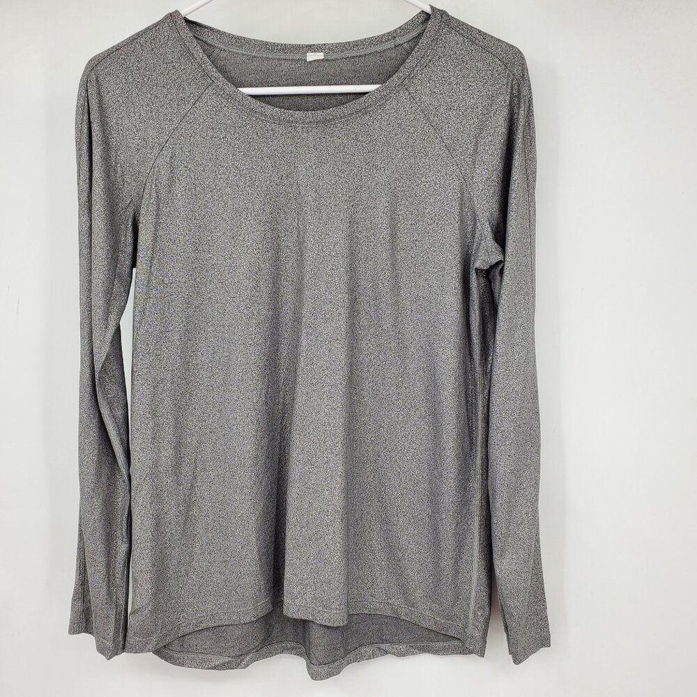 Lululemon Lightweight Long Sleeve Crackle Grey Look‎ Pullover Workout Shirt